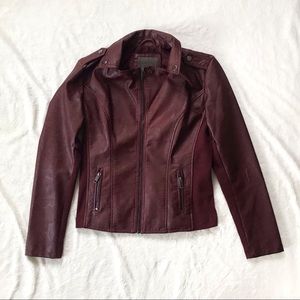Maurices Maroon Moto Styled Jacket